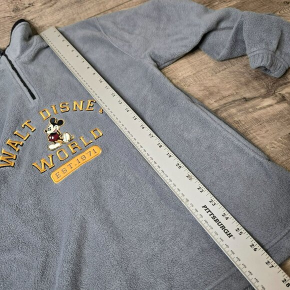 Walt Disney World Mickey Mouse Est 1971 Sz S Embroidered Pullover 1/4 Zip Fleece - Picture 11 of 13